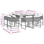 Casa si Gradina - Gradina si terasa - Mobilier exterior - Seturi mobila gradina - Set mobilier de gradina cu perne, 9 piese, maro, poliratan - Infinity.ro