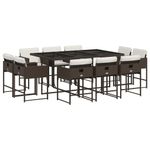 Casa si Gradina - Gradina si terasa - Mobilier exterior - Seturi mobila gradina - Set mobilier de gradina cu perne, 11 piese, maro, poliratan - Infinity.ro