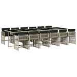 Casa si Gradina - Gradina si terasa - Mobilier exterior - Seturi mobila gradina - Set mobilier de gradina cu perne 13 piese gri deschis poliratan - Infinity.ro