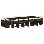 Casa si Gradina - Gradina si terasa - Mobilier exterior - Seturi mobila gradina - Set mobilier de gradina cu perne, 17 piese, maro, poliratan - Infinity.ro