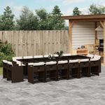 Casa si Gradina - Gradina si terasa - Mobilier exterior - Seturi mobila gradina - Set mobilier de gradina cu perne, 17 piese, maro, poliratan - Infinity.ro