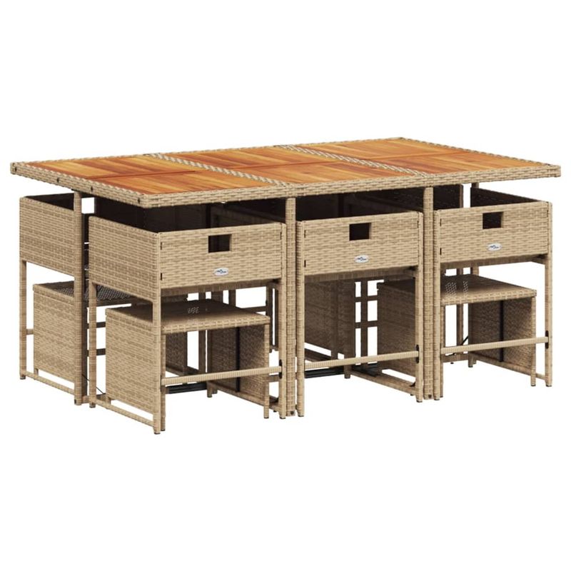 Casa si Gradina - Gradina si terasa - Mobilier exterior - Seturi mobila gradina - Set mobilier de gradina cu perne, 11 piese, bej, poliratan - Infinity.ro