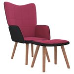 Casa si Gradina - Mobilier - Scaune si fotolii - Fotolii - Fotoliu de relaxare cu taburet, rosu vin, catifea si PVC - Infinity.ro