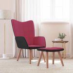 Casa si Gradina - Mobilier - Scaune si fotolii - Fotolii - Fotoliu de relaxare cu taburet, rosu vin, catifea si PVC - Infinity.ro