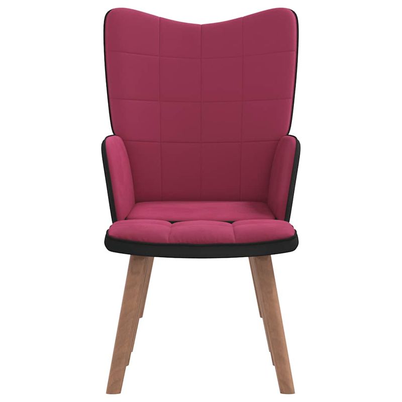 Casa si Gradina - Mobilier - Scaune si fotolii - Fotolii - Fotoliu de relaxare cu taburet, rosu vin, catifea si PVC - Infinity.ro