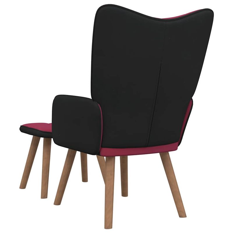Casa si Gradina - Mobilier - Scaune si fotolii - Fotolii - Fotoliu de relaxare cu taburet, rosu vin, catifea si PVC - Infinity.ro