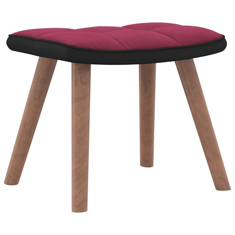 Casa si Gradina - Mobilier - Scaune si fotolii - Fotolii - Fotoliu de relaxare cu taburet, rosu vin, catifea si PVC - Infinity.ro