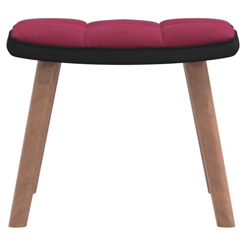 Casa si Gradina - Mobilier - Scaune si fotolii - Fotolii - Fotoliu de relaxare cu taburet, rosu vin, catifea si PVC - Infinity.ro