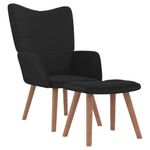Casa si Gradina - Mobilier - Scaune si fotolii - Fotolii - Fotoliu de relaxare cu taburet, negru, catifea si PVC - Infinity.ro