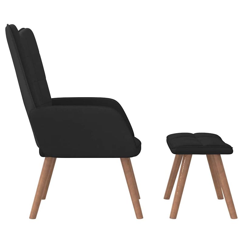 Casa si Gradina - Mobilier - Scaune si fotolii - Fotolii - Fotoliu de relaxare cu taburet, negru, catifea si PVC - Infinity.ro
