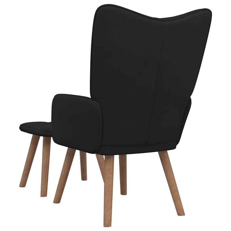 Casa si Gradina - Mobilier - Scaune si fotolii - Fotolii - Fotoliu de relaxare cu taburet, negru, catifea si PVC - Infinity.ro