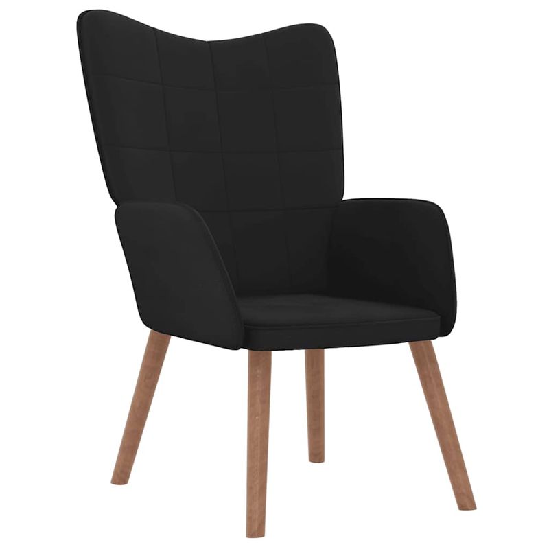 Casa si Gradina - Mobilier - Scaune si fotolii - Fotolii - Fotoliu de relaxare cu taburet, negru, catifea si PVC - Infinity.ro