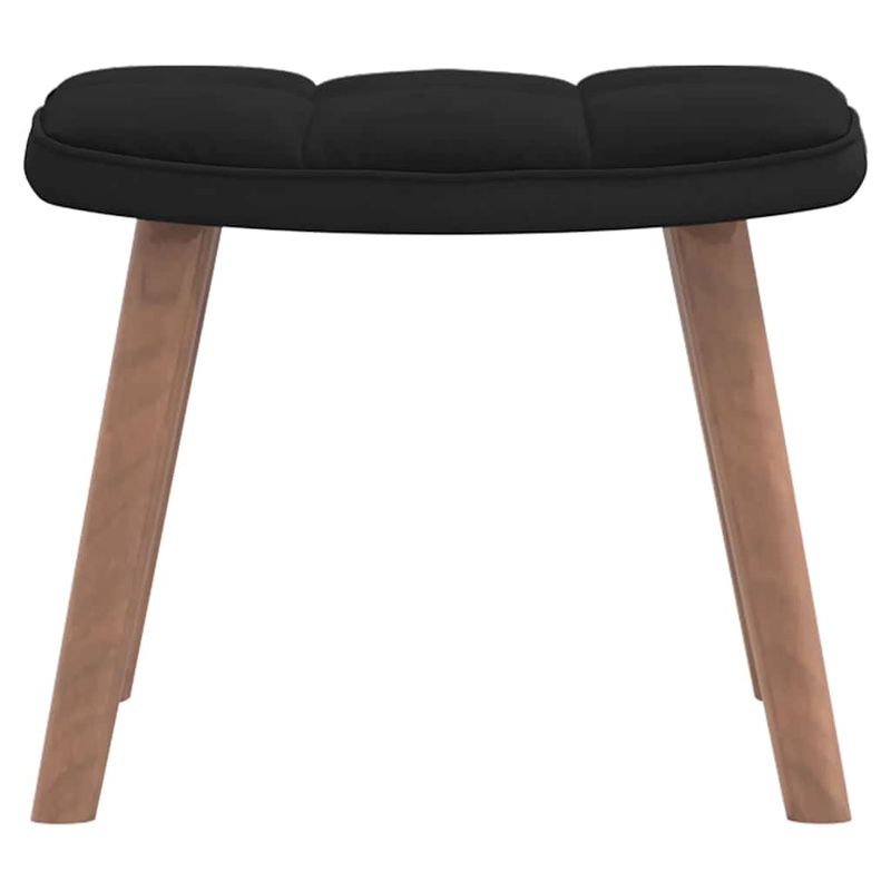 Casa si Gradina - Mobilier - Scaune si fotolii - Fotolii - Fotoliu de relaxare cu taburet, negru, catifea si PVC - Infinity.ro