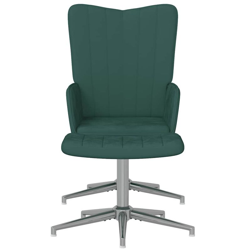 Casa si Gradina - Mobilier - Scaune si fotolii - Fotolii - Fotoliu de relaxare cu taburet, verde inchis, catifea - Infinity.ro