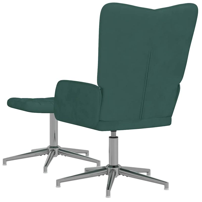 Casa si Gradina - Mobilier - Scaune si fotolii - Fotolii - Fotoliu de relaxare cu taburet, verde inchis, catifea - Infinity.ro