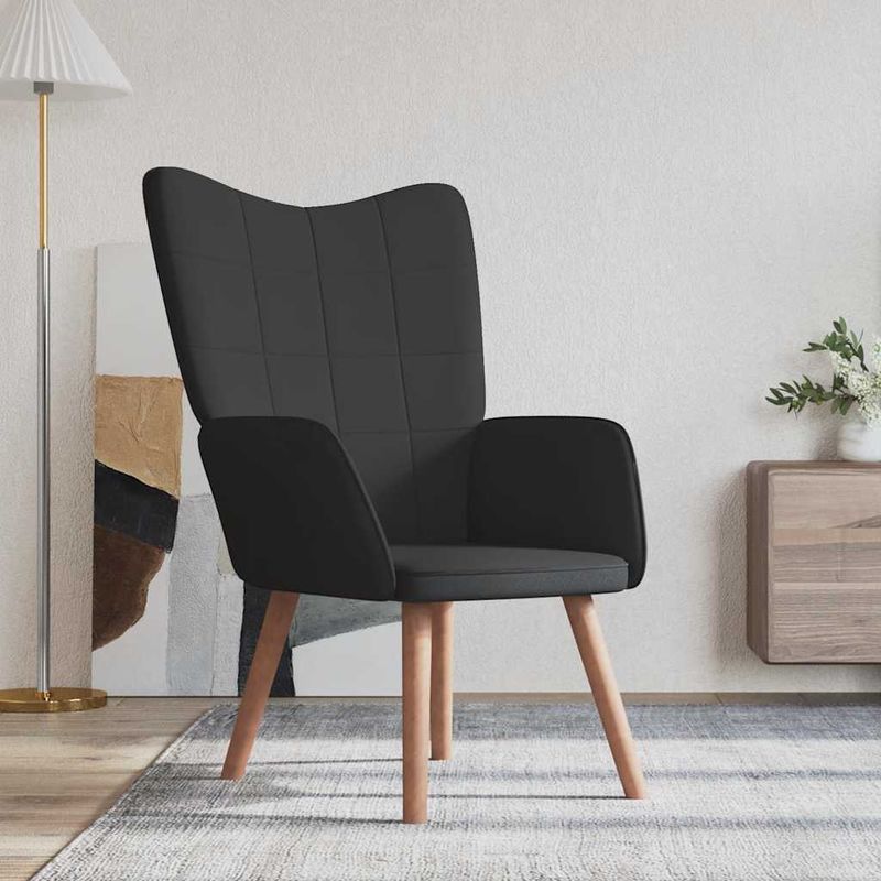 Casa si Gradina - Mobilier - Scaune si fotolii - Fotolii - Fotoliu de relaxare, negru, catifea si PVC - Infinity.ro