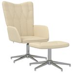 Casa si Gradina - Mobilier - Scaune si fotolii - Fotolii - Fotoliu de relaxare cu taburet, crem, textil - Infinity.ro