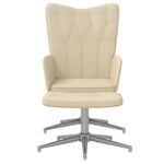 Casa si Gradina - Mobilier - Scaune si fotolii - Fotolii - Fotoliu de relaxare cu taburet, crem, textil - Infinity.ro