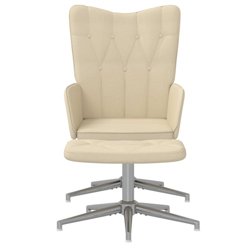 Casa si Gradina - Mobilier - Scaune si fotolii - Fotolii - Fotoliu de relaxare cu taburet, crem, textil - Infinity.ro