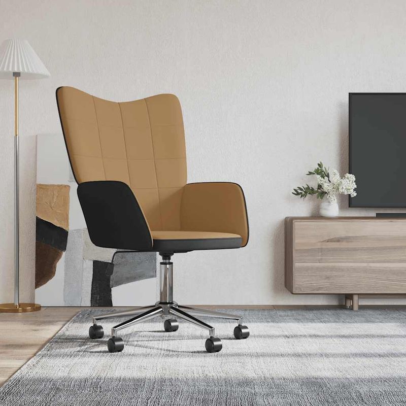 Casa si Gradina - Mobilier - Scaune si fotolii - Fotolii - Fotoliu de relaxare, maro, catifea si PVC - Infinity.ro