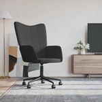 Casa si Gradina - Mobilier - Scaune si fotolii - Fotolii - Fotoliu de relaxare, negru, catifea si PVC - Infinity.ro