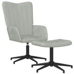 Casa si Gradina - Mobilier - Scaune si fotolii - Fotolii - Fotoliu de relaxare cu taburet, gri deschis, catifea - Infinity.ro