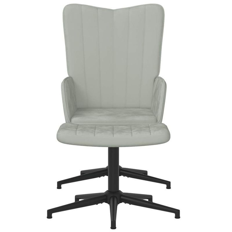 Casa si Gradina - Mobilier - Scaune si fotolii - Fotolii - Fotoliu de relaxare cu taburet, gri deschis, catifea - Infinity.ro