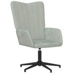 Casa si Gradina - Mobilier - Scaune si fotolii - Fotolii - Fotoliu de relaxare cu taburet, gri deschis, catifea - Infinity.ro