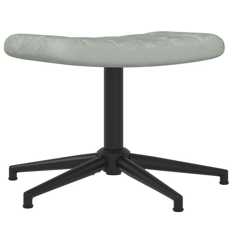 Casa si Gradina - Mobilier - Scaune si fotolii - Fotolii - Fotoliu de relaxare cu taburet, gri deschis, catifea - Infinity.ro