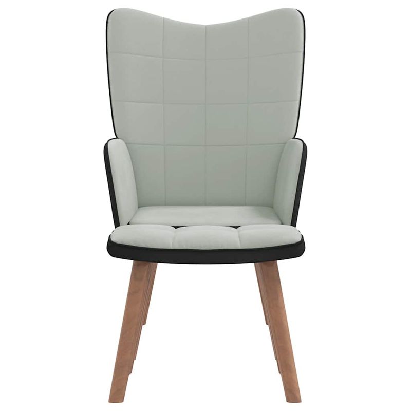 Casa si Gradina - Mobilier - Scaune si fotolii - Fotolii - Fotoliu de relaxare cu taburet, gri deschis, catifea si PVC - Infinity.ro