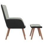 Casa si Gradina - Mobilier - Scaune si fotolii - Fotolii - Fotoliu de relaxare cu taburet, gri deschis, catifea si PVC - Infinity.ro