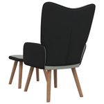 Casa si Gradina - Mobilier - Scaune si fotolii - Fotolii - Fotoliu de relaxare cu taburet, gri deschis, catifea si PVC - Infinity.ro