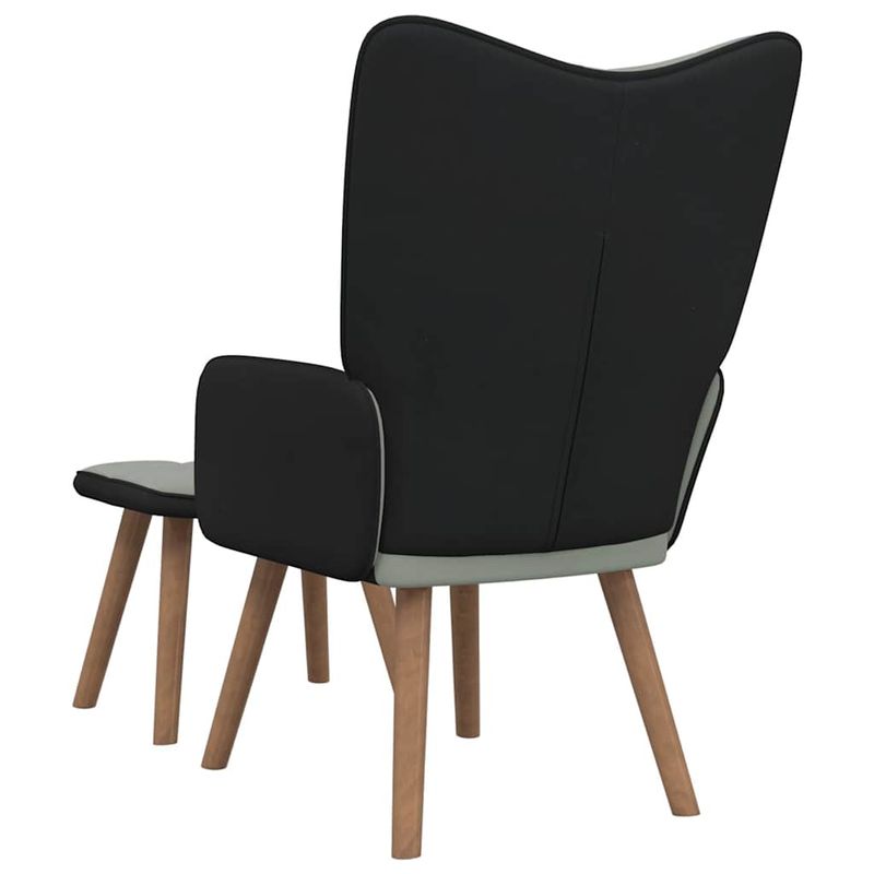 Casa si Gradina - Mobilier - Scaune si fotolii - Fotolii - Fotoliu de relaxare cu taburet, gri deschis, catifea si PVC - Infinity.ro