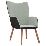 Casa si Gradina - Mobilier - Scaune si fotolii - Fotolii - Fotoliu de relaxare cu taburet, gri deschis, catifea si PVC - Infinity.ro