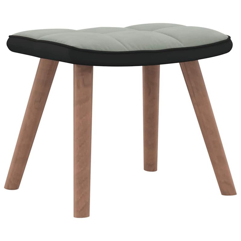 Casa si Gradina - Mobilier - Scaune si fotolii - Fotolii - Fotoliu de relaxare cu taburet, gri deschis, catifea si PVC - Infinity.ro
