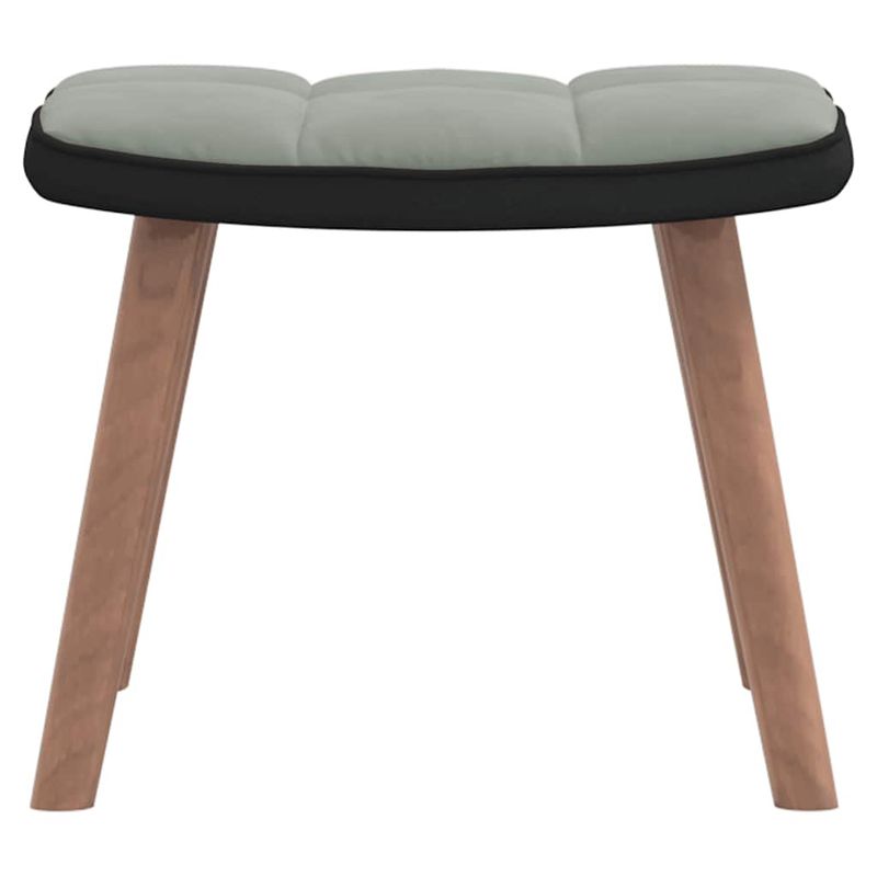 Casa si Gradina - Mobilier - Scaune si fotolii - Fotolii - Fotoliu de relaxare cu taburet, gri deschis, catifea si PVC - Infinity.ro