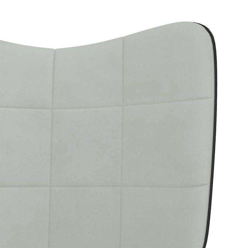 Casa si Gradina - Mobilier - Scaune si fotolii - Fotolii - Fotoliu de relaxare cu taburet, gri deschis, catifea si PVC - Infinity.ro