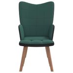 Casa si Gradina - Mobilier - Scaune si fotolii - Fotolii - Fotoliu de relaxare cu taburet, verde inchis, catifea si PVC - Infinity.ro