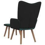 Casa si Gradina - Mobilier - Scaune si fotolii - Fotolii - Fotoliu de relaxare cu taburet, verde inchis, catifea si PVC - Infinity.ro