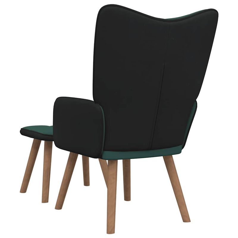Casa si Gradina - Mobilier - Scaune si fotolii - Fotolii - Fotoliu de relaxare cu taburet, verde inchis, catifea si PVC - Infinity.ro