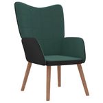 Casa si Gradina - Mobilier - Scaune si fotolii - Fotolii - Fotoliu de relaxare cu taburet, verde inchis, catifea si PVC - Infinity.ro