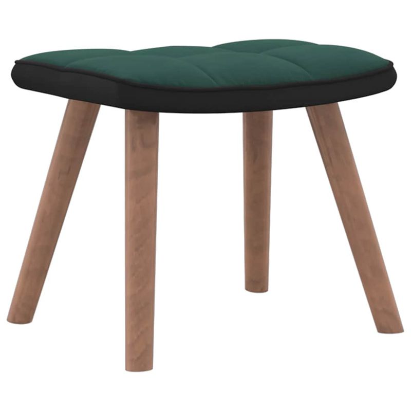 Casa si Gradina - Mobilier - Scaune si fotolii - Fotolii - Fotoliu de relaxare cu taburet, verde inchis, catifea si PVC - Infinity.ro