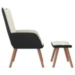 Casa si Gradina - Mobilier - Scaune si fotolii - Fotolii - Fotoliu de relaxare cu taburet, alb crem, catifea si PVC - Infinity.ro