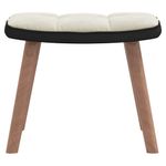 Casa si Gradina - Mobilier - Scaune si fotolii - Fotolii - Fotoliu de relaxare cu taburet, alb crem, catifea si PVC - Infinity.ro
