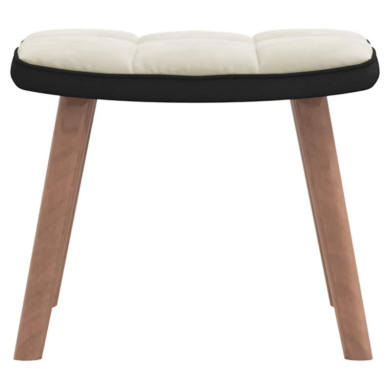 Casa si Gradina - Mobilier - Scaune si fotolii - Fotolii - Fotoliu de relaxare cu taburet, alb crem, catifea si PVC - Infinity.ro