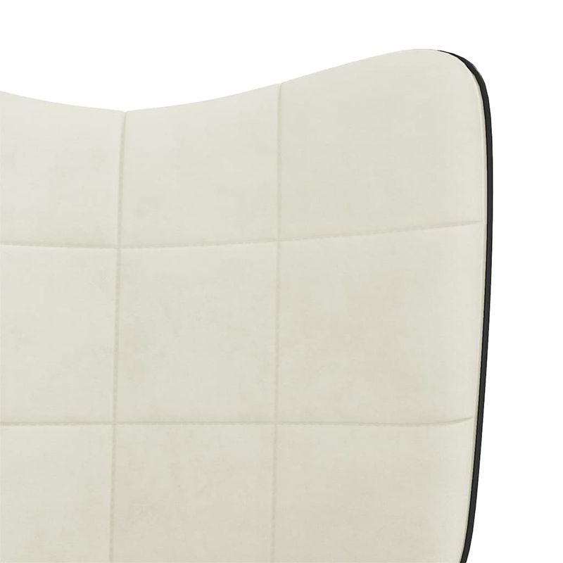 Casa si Gradina - Mobilier - Scaune si fotolii - Fotolii - Fotoliu de relaxare cu taburet, alb crem, catifea si PVC - Infinity.ro
