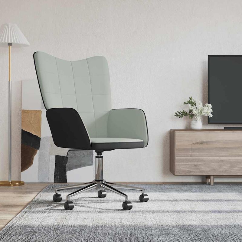 Casa si Gradina - Mobilier - Scaune si fotolii - Fotolii - Fotoliu de relaxare, gri deschis, catifea si PVC - Infinity.ro