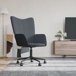 Casa si Gradina - Mobilier - Scaune si fotolii - Fotolii - Fotoliu de relaxare, gri inchis, catifea si PVC - Infinity.ro