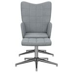 Casa si Gradina - Mobilier - Scaune si fotolii - Fotolii - Fotoliu de relaxare cu taburet, gri deschis, textil - Infinity.ro