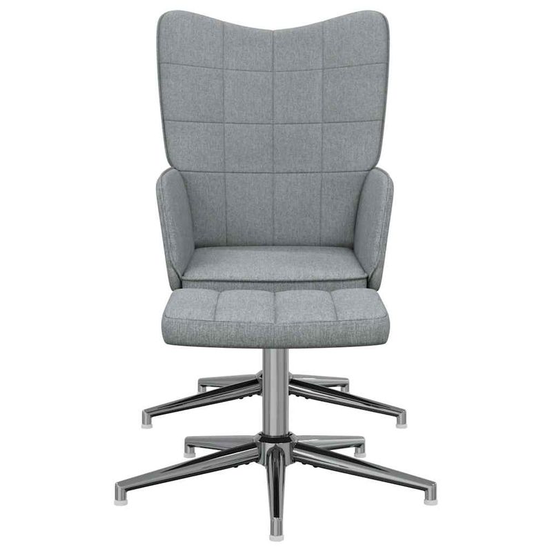 Casa si Gradina - Mobilier - Scaune si fotolii - Fotolii - Fotoliu de relaxare cu taburet, gri deschis, textil - Infinity.ro